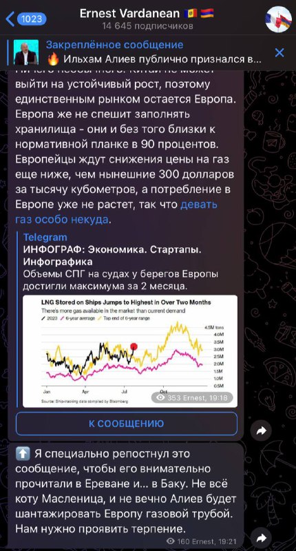 Идиот, экспорт газа из Азербайджана в 2023 году планируется на уровне 24,5 млрд …